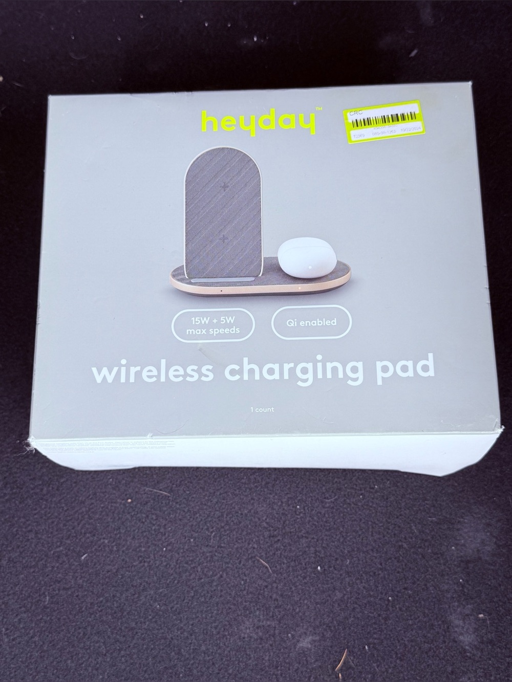 heyday Gray and Wood-Tone Dual Wireless Charging Pad